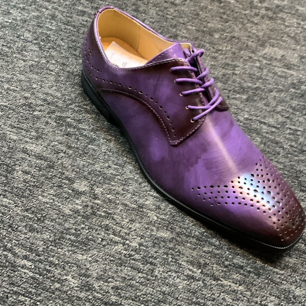 Mens Purple Lavender Lilac Two tone dress  shoe for men and boys lace d…